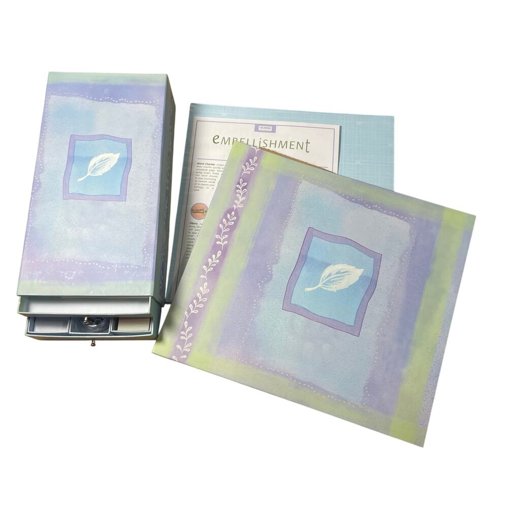 Colorbok Blue, Purple, & Green Leaf New Scrapbooking Kit - 12 x 12 Album & Case